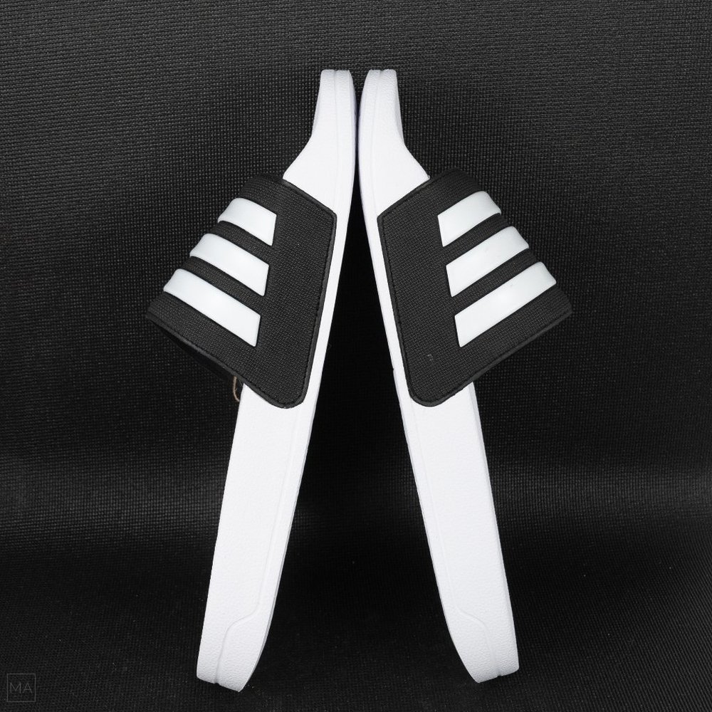 NWT Adidas Men's Cloudfoam Adilette Slides Size 10 White/Black - Picture 7 of 8